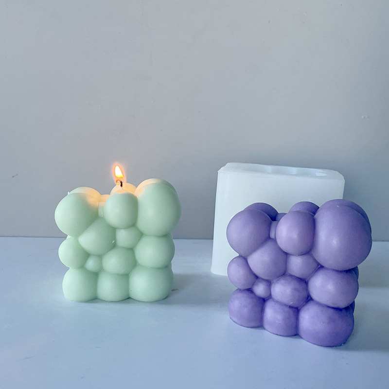 Jiahuimei ins estilo irregular burbuja bola vela cubo molde DIY aromaterapia jabón hecho a mano yeso herramienta abrasiva