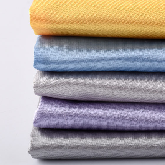 Stretch satin Latin dance clothes underwear fabric high elastic polyester ammonia warp knitted fabric bright satin fabric
