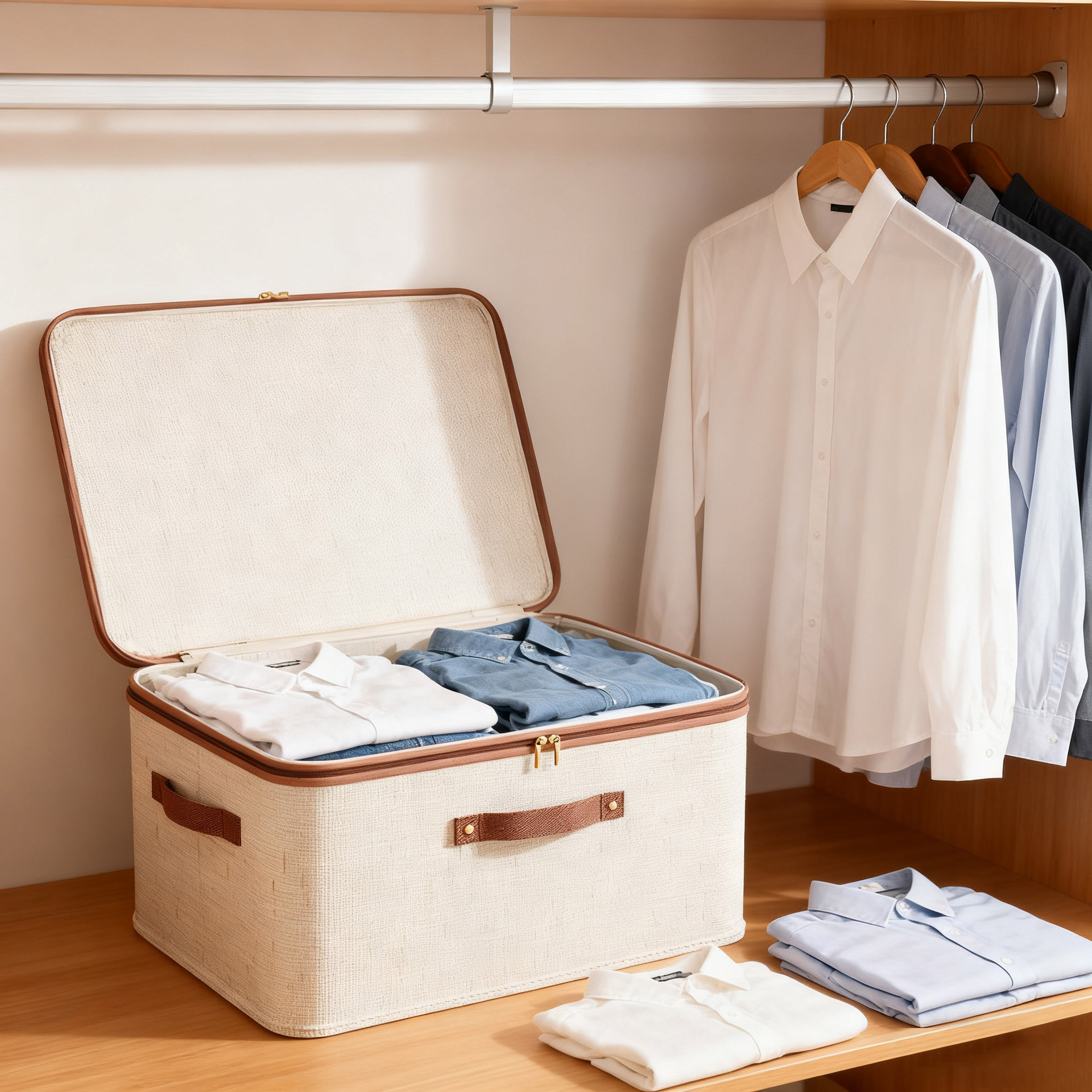 Nuevo Tianshan caja de almacenamiento con cremallera de algodón y lino, caja de almacenamiento de ropa con tapa, caja de almacenamiento de juguetes, caja de almacenamiento para el hogar y el dormitorio