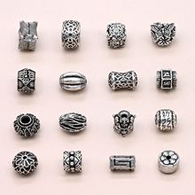 藏银做旧六字真言回型纹符吉祥图案隔珠桶珠diy手串手链饰品配件