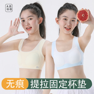 Class A junior high school students underwear girls students seamless bra fixed cup 10-18 years old adolescent sports vest thin