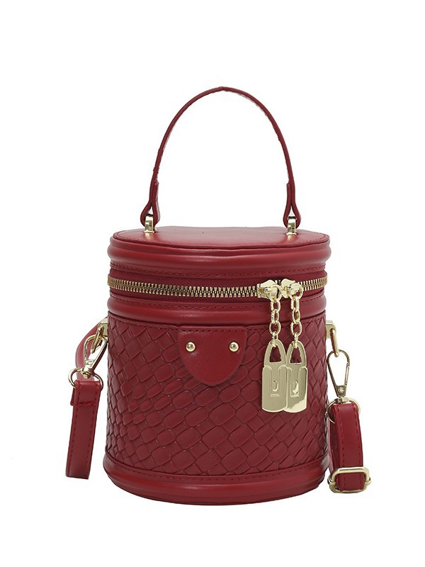 Niche Zhong moda versátil bolso de cubo para mujeres 2025 nuevo cross-border tejido bolso de mano casual exquisito mochila