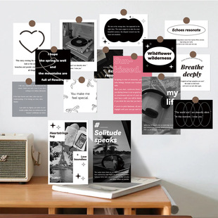 Qi Yu Postcard INS English Creative Simple Postcard English Hand Account Room Interior Background Wall Decoration