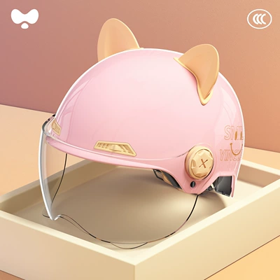 Motosiklet kaskı (dəbilqə) – Cute Helmet for Electric Scooters - 3c-single-lens-powder-hd-short-lens-class-a-new-national-standard-one-size-fits-all