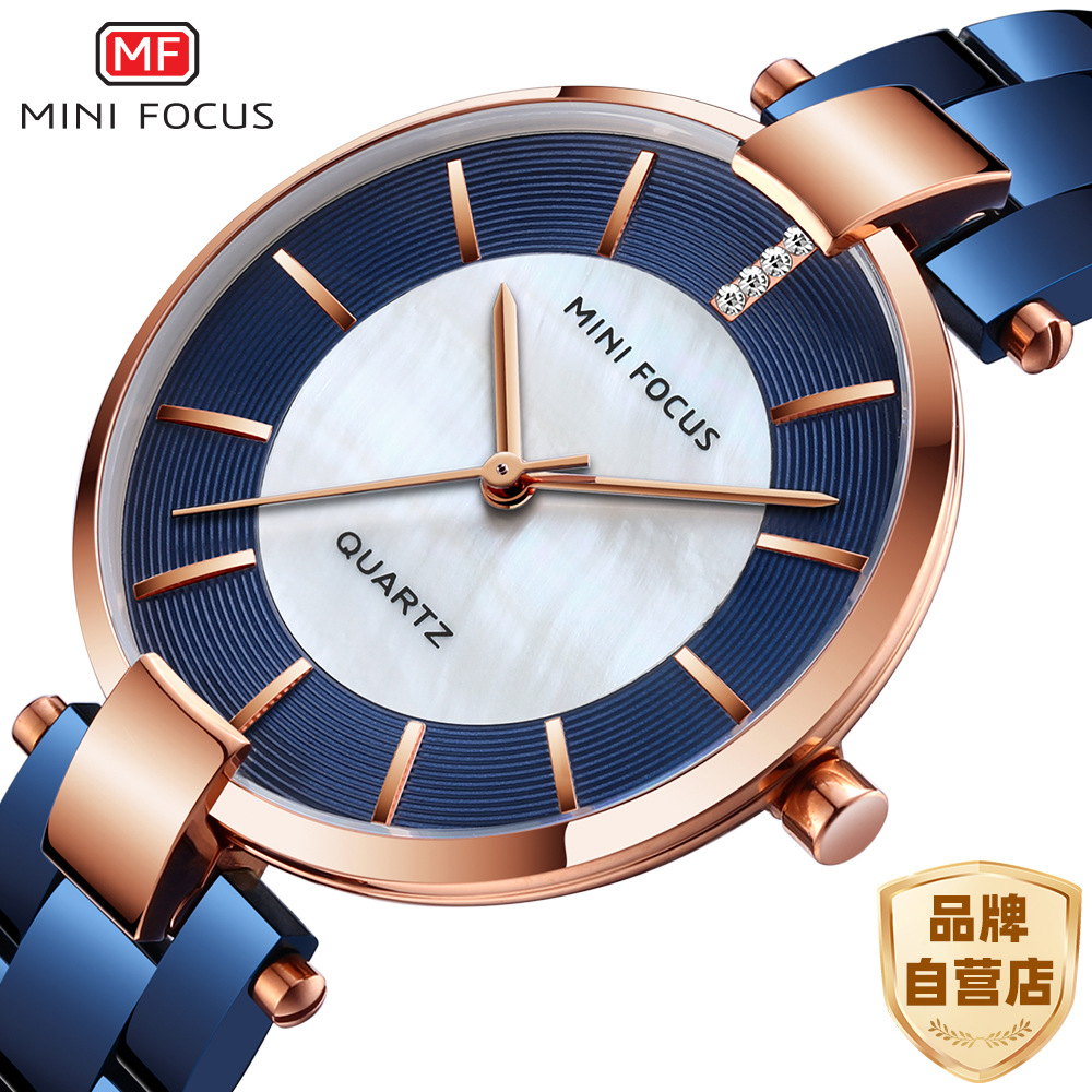 Mini Focus Fashion Steel Band Mother-Of-Pearl Women's Watch Japanese Movement Waterproof Women's Quartz Watch 0224L