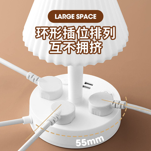Two-pin socket table lamp two-hole American standard wiring board two-terminal plug-in strip with USB two-hole plug-in board with line 2-pin European standard