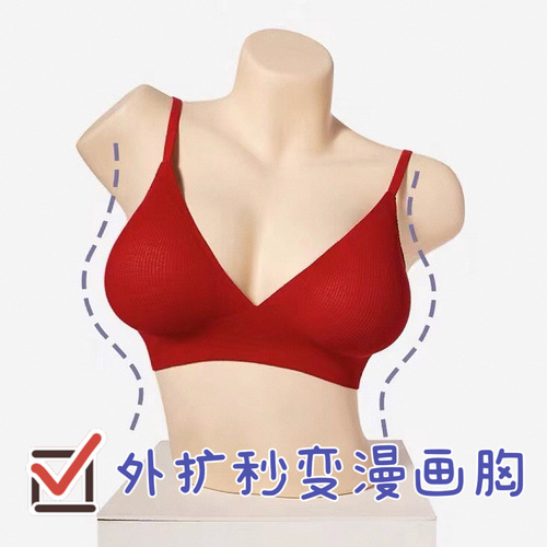 Dekang Sheng Nude Comfortable Thin Women's Bra Seamless Breathable Large Korean Thickened Jelly Strip Expansion Underwear