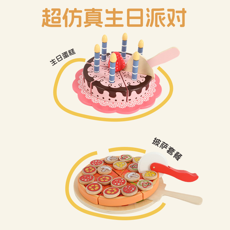 Set de pastel y pizza