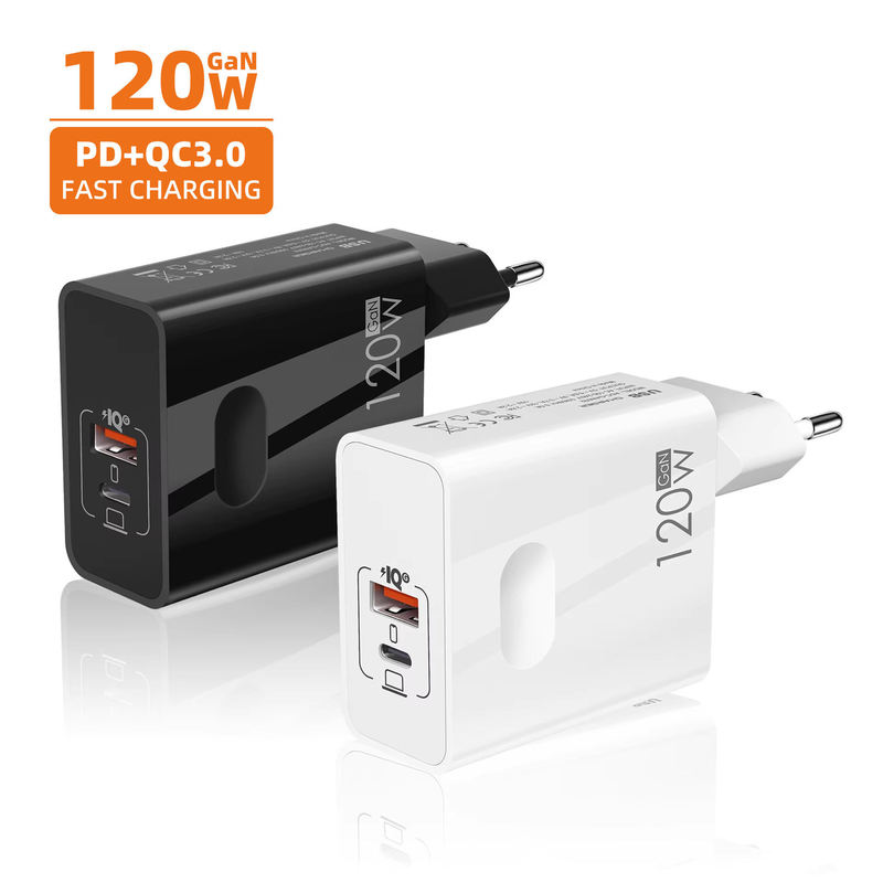 120W Gan Charger European, American and British Standard 5.0 Ultra-Fast Charging Head Gallium Nitride Safety Certified Multi-Port Charger
