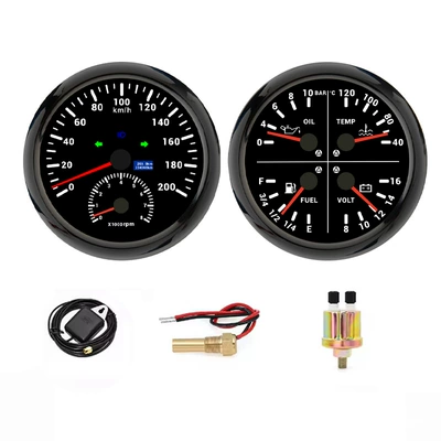 110mm universal motorcycle automobile instrument - black-plate-black-cover