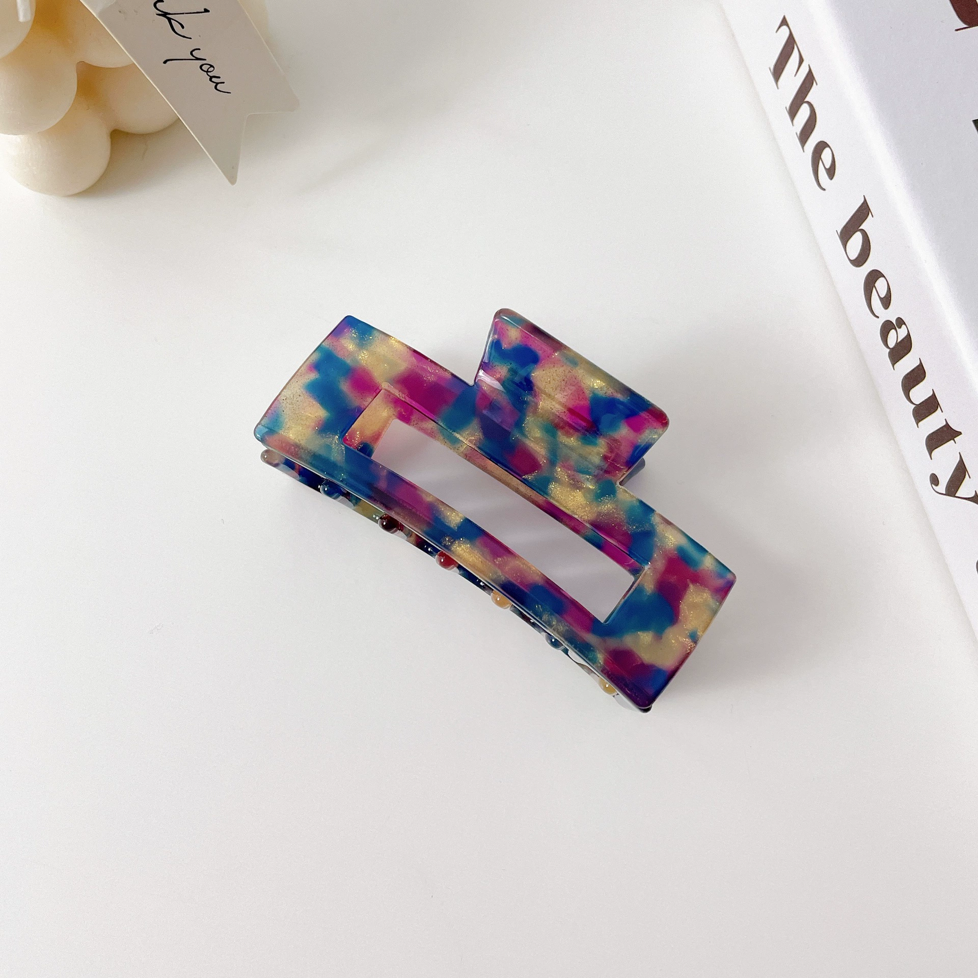 朵薇 Hairgrip, квадратная прическа, большой крабик булавка, акула, Южная Корея, простой и элегантный дизайн