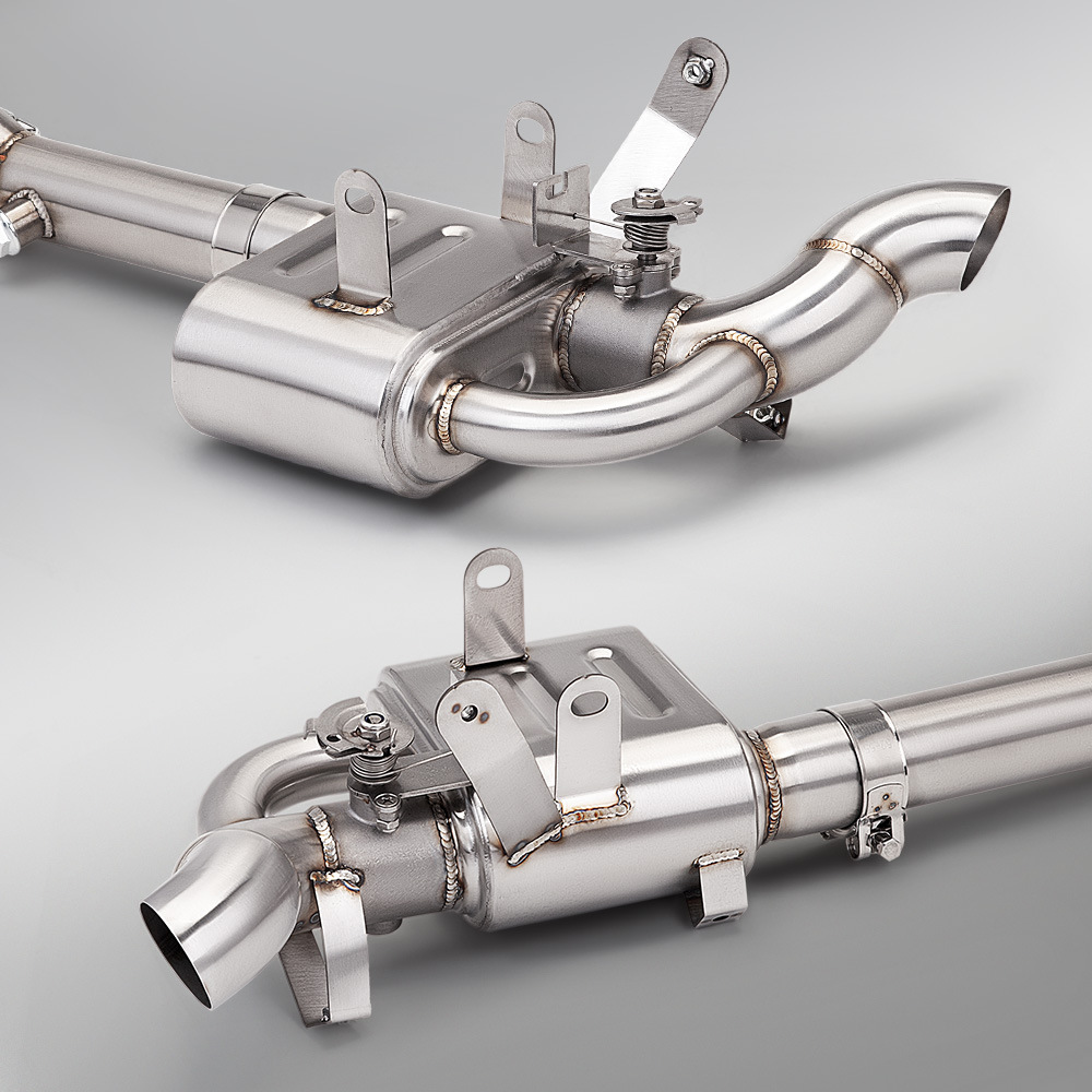 Chunfeng 675Sr-R Dual-Channel Valve Box Front Exhaust Pipe Motorcycle 675Sr Exhaust Modification
