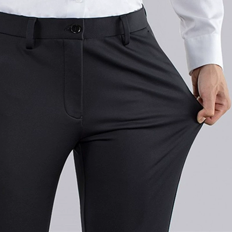 Деловой костюм брюки мужской повседневный костюм брюки весна-лето тонкий эластичный ледяной шелк формальная одежда мужские брюки прямой костюм брюки мужские