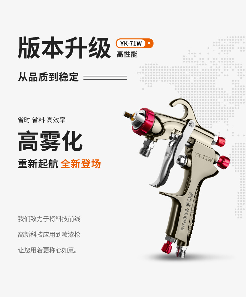 Iwahori W71 Spray Gun Pneumatic Car Paint Spray Gun Upper and Lower Pots High Atomization W77 Spray Gun Spray Oil Spray Wholesale