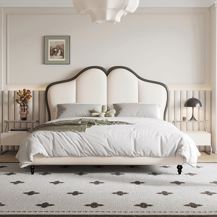 Danfoss, cama de cuero de vaca, cama mariposa, cama doble, cama de envoltura, cama delgada, cama de borde