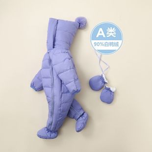Baby Winter Light down Jacket Baby Boys and Girls Jumpsuit Autumn and Winter Duck down Infant Warm Thickeneded Crawler Suit
