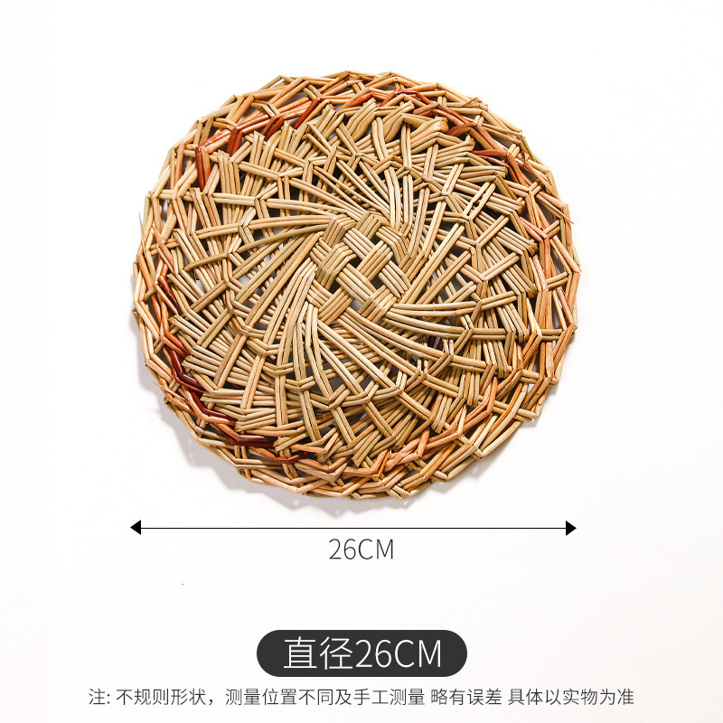 Al por mayor bolos al vapor almohadilla de aguja de pino almohadilla de hierba redonda tejida a mano cabeza de bolos al vapor cojín de jaula pequeña cojín de bolos de paleta