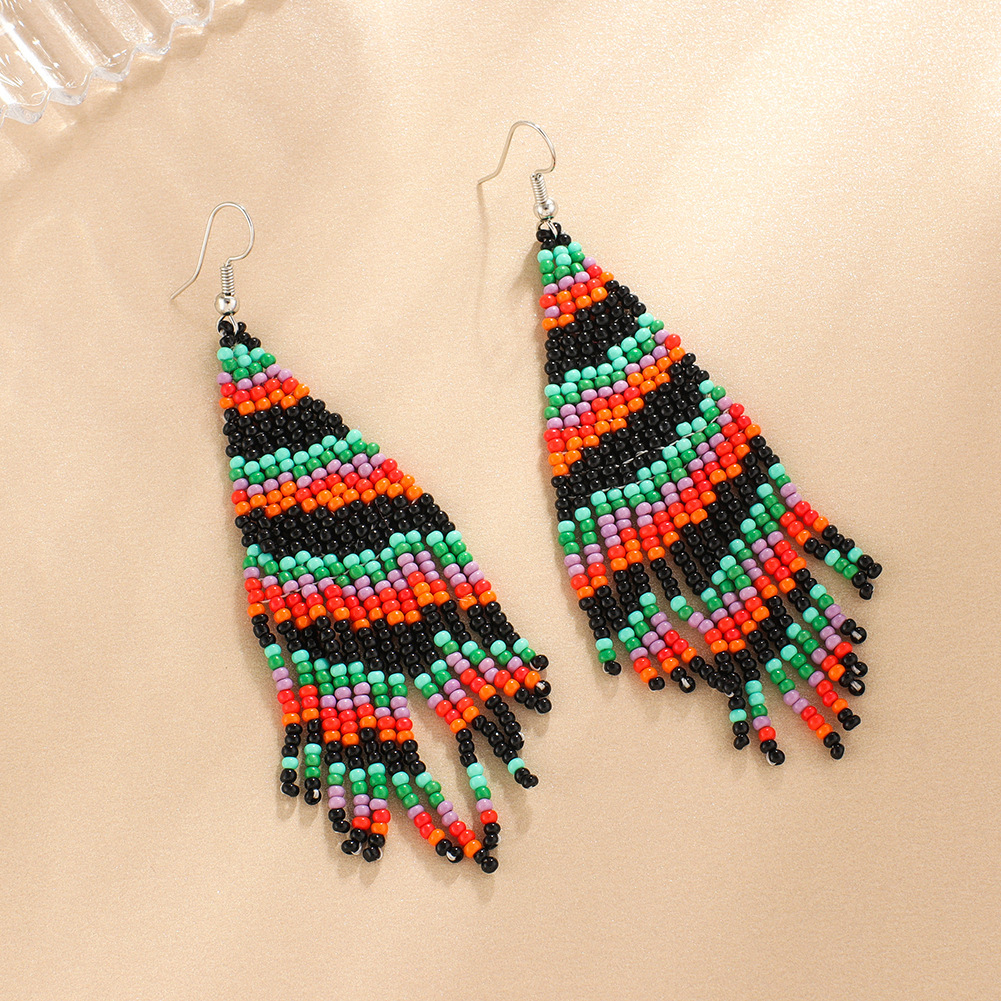Drop Earrings Classification 1 Pair Quantity Simple Style Christmas Tree Santa Claus Seed Bead Women's Drop Earrings 1 Pair