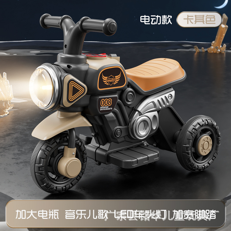 coche eléctrico para niños, motocicleta de tres ruedas, educación temprana, coche de juguetes para niños, niños y niñas, cargado y deslizante.