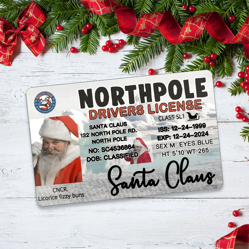 PVC Material Christmas Festival Christmas Cartoon Style Funny Santa Claus Letter PVC Party Festival Card