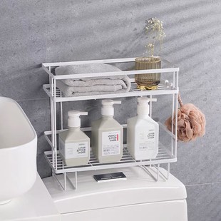 Toilet Toilet Rack Single and Double-layer Moisture-proof Punch-free Toilet Restroom Multi-function Storage Rack Bathroom Nail-free Sticker