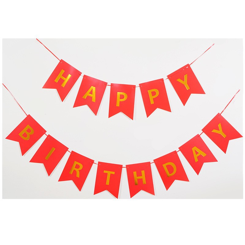 Bronceado en inglés feliz cumpleaños cola de golondrina tira de la bandera Fiesta de la fiesta Alfabeto de la bandera de la bandera de la flor tira de la decoración de la fiesta