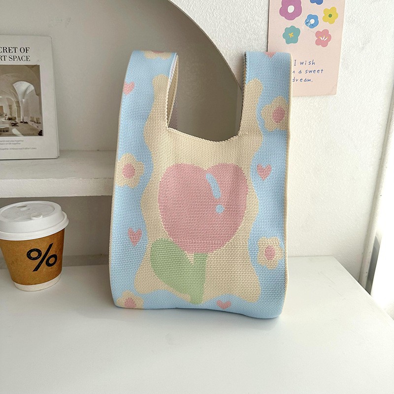 Bolsa de mochila, bolso de mujer universal original de primavera y otoño nuevo nicho bolso de mano de punto con bolso de regalo bolso de mano chaleco