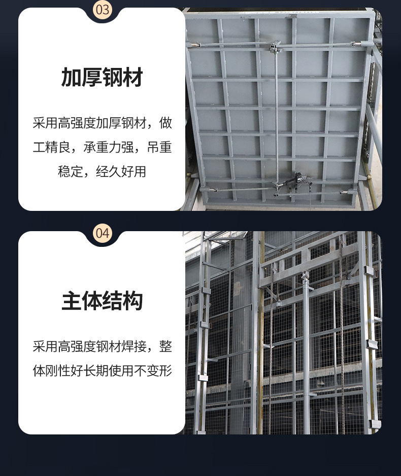 Hydraulic Lift Platform for Factory Workshop Warehouse, Rail-Guided Cargo Lift Platform, Large-Tonnage Cargo Lift Elevator