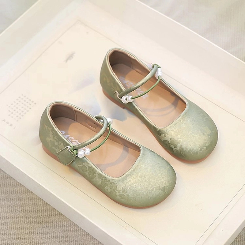 Girls' Hanfu Leather Shoes 2025 Spring and Autumn Children's Single Shoes Girl Princess Shoes Soft Sole Dance Shoes Chinese Style Versatile