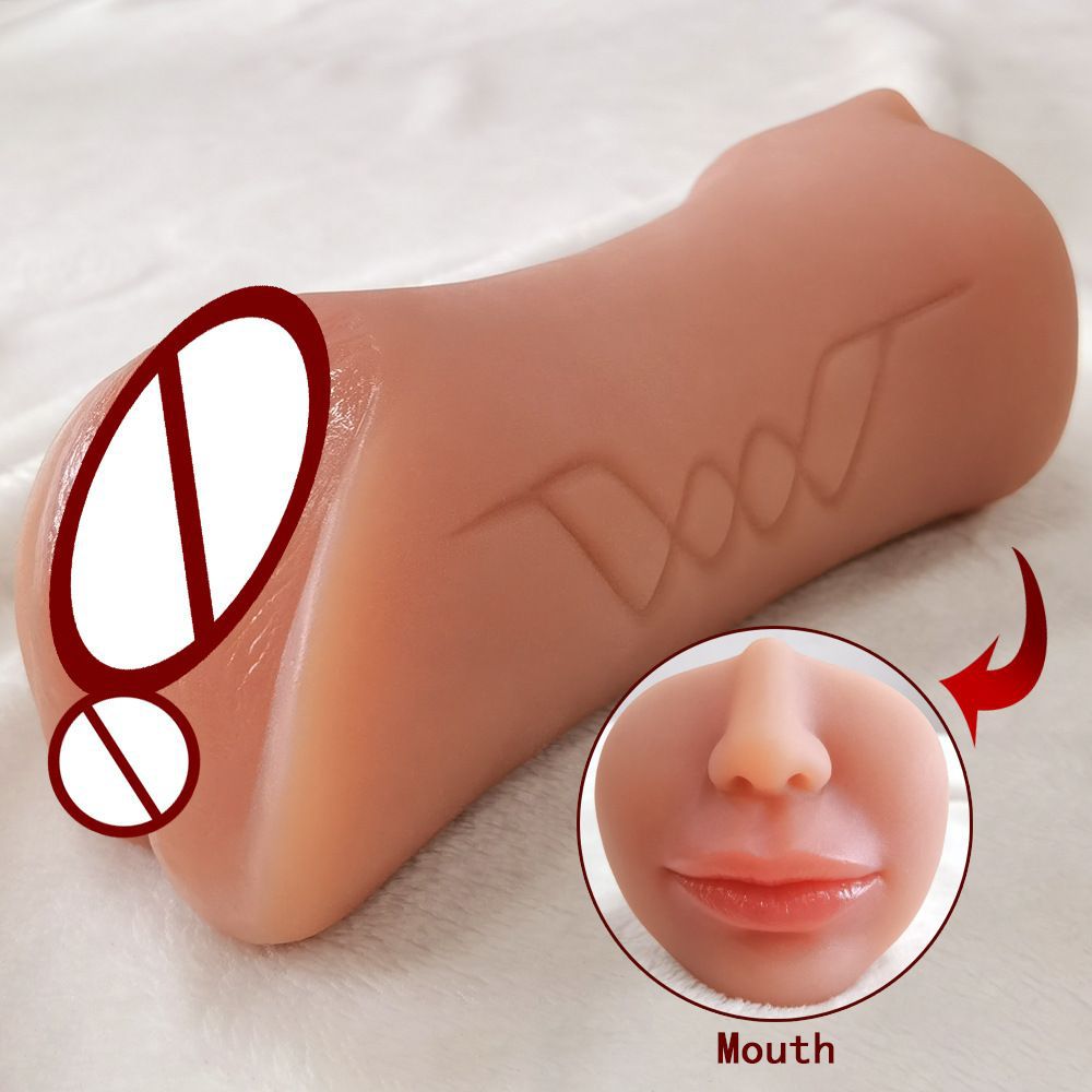 Double-Headed Manual Masturbator Cup with Three Channels, TPE Dual-Entry Design — detail image 3