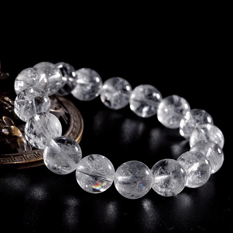 Cuentas sueltas de cristal natural Cuentas sueltas de Asai blancas Cuentas sueltas de bricolaje individuales Pulsera hecha a mano Accesorios de joyería