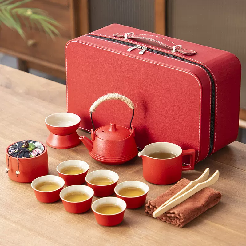 户外旅行茶具露营便携包带茶盘功夫茶具套装商务活动国庆婚庆礼品