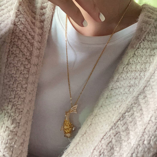 New Yearfish Micro-set Zirconia Fashion Brooch Necklace High-end Stylish Personal Accessory Women Wholesale