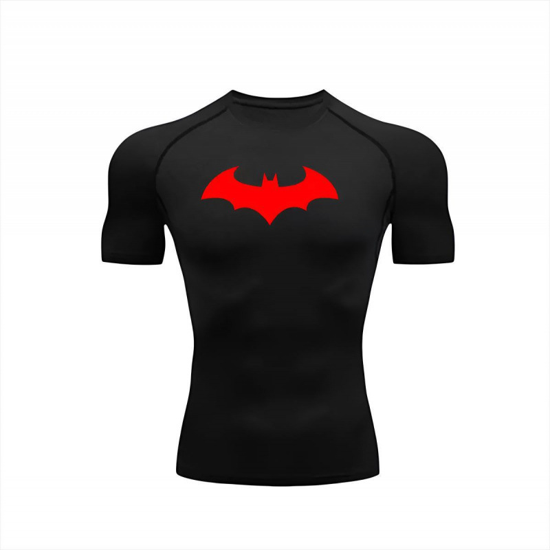 Batman, ventas de fabricantes de explosiones transfronterizas, camisetas apretadas para hombres, secado rápido, camisetas deportivas de alta elasticidad.