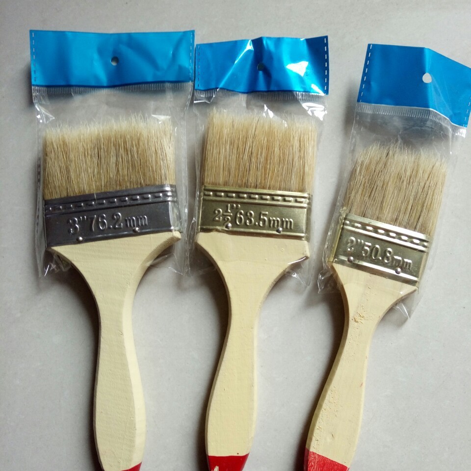 批发毛刷木柄红尖油漆刷纯鬃刷油扫各种扫灰毛刷涂装油漆刷