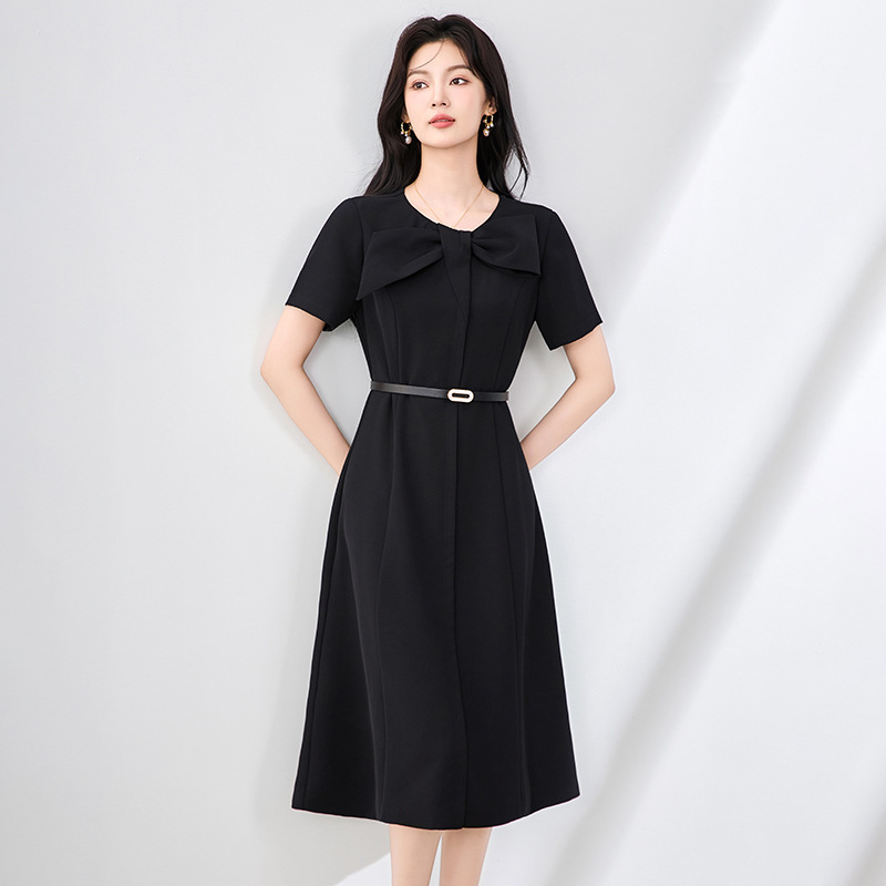 Đầm suông nữ midi tay ngắn mùa hè — 2507404 - Cam chi tiết 9