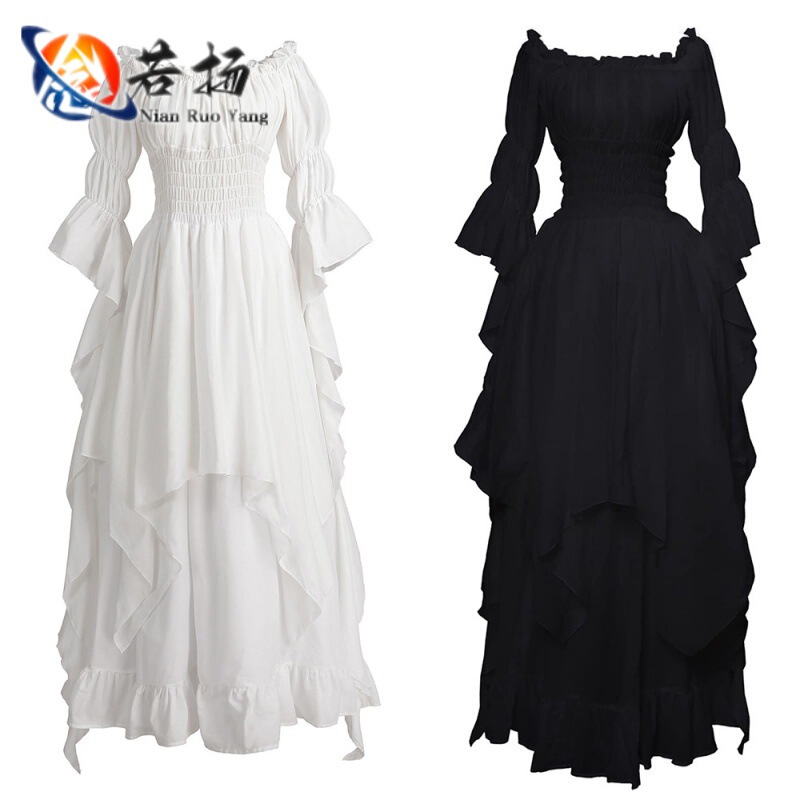 Victorian Dress Renaissance Costume Women's Gothic Witch Dress Medieval Wedding Dress