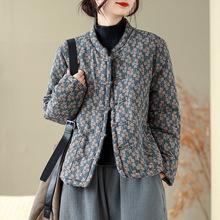 实拍2025中国风老布禅意加棉加厚棉衣外套女冬季汉服棉袄上衣女