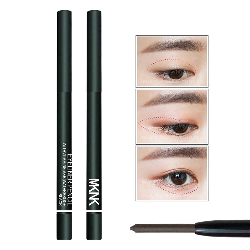 Cross-Border Export Automatic Rotating Waterproof Eyeliner Eyebrow Pencil Eye Shadow Pen Makeup Pen Eyeliner Gel Pen 3 Colors