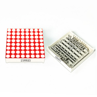 ∮ 3.75mm8*8红光点阵模块 1588AS/1588BS 8*8点阵模块 38*38mm