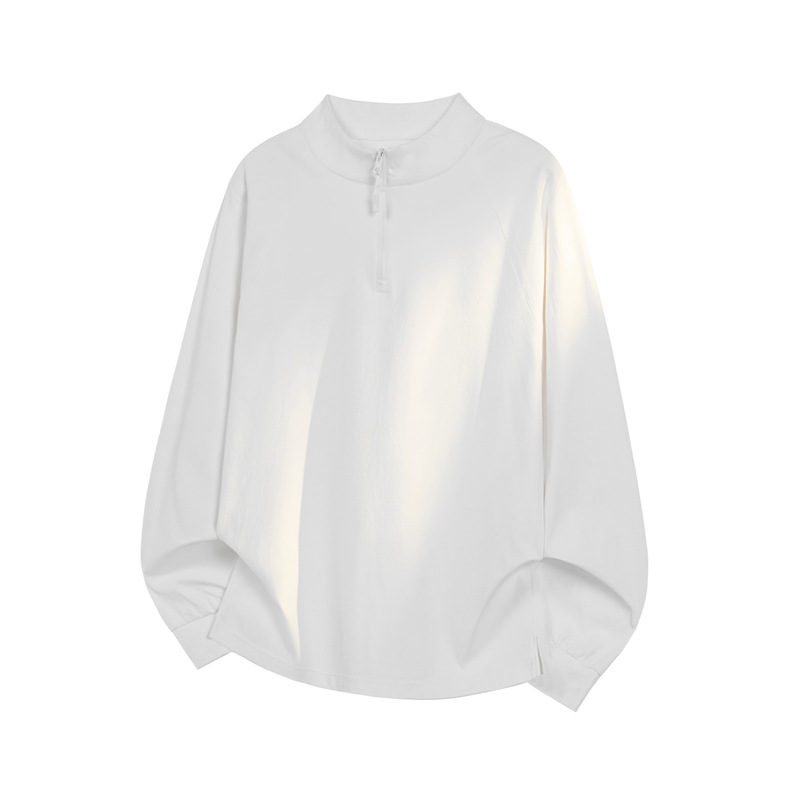 Half-zip Stand-up Collar Sports T-shirt For Men, Cycling Top, Mountain-style Outdoor Quick-dry Long-sleeve Shirt_voghion.com