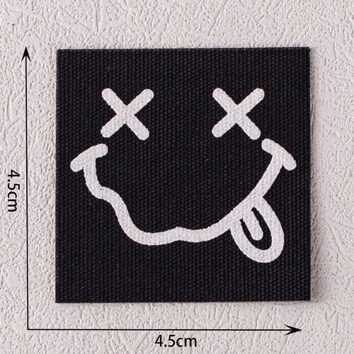 Handmade 3D printed smiley letter series fabric badges for clothing accessories hats canvas bags socks patches