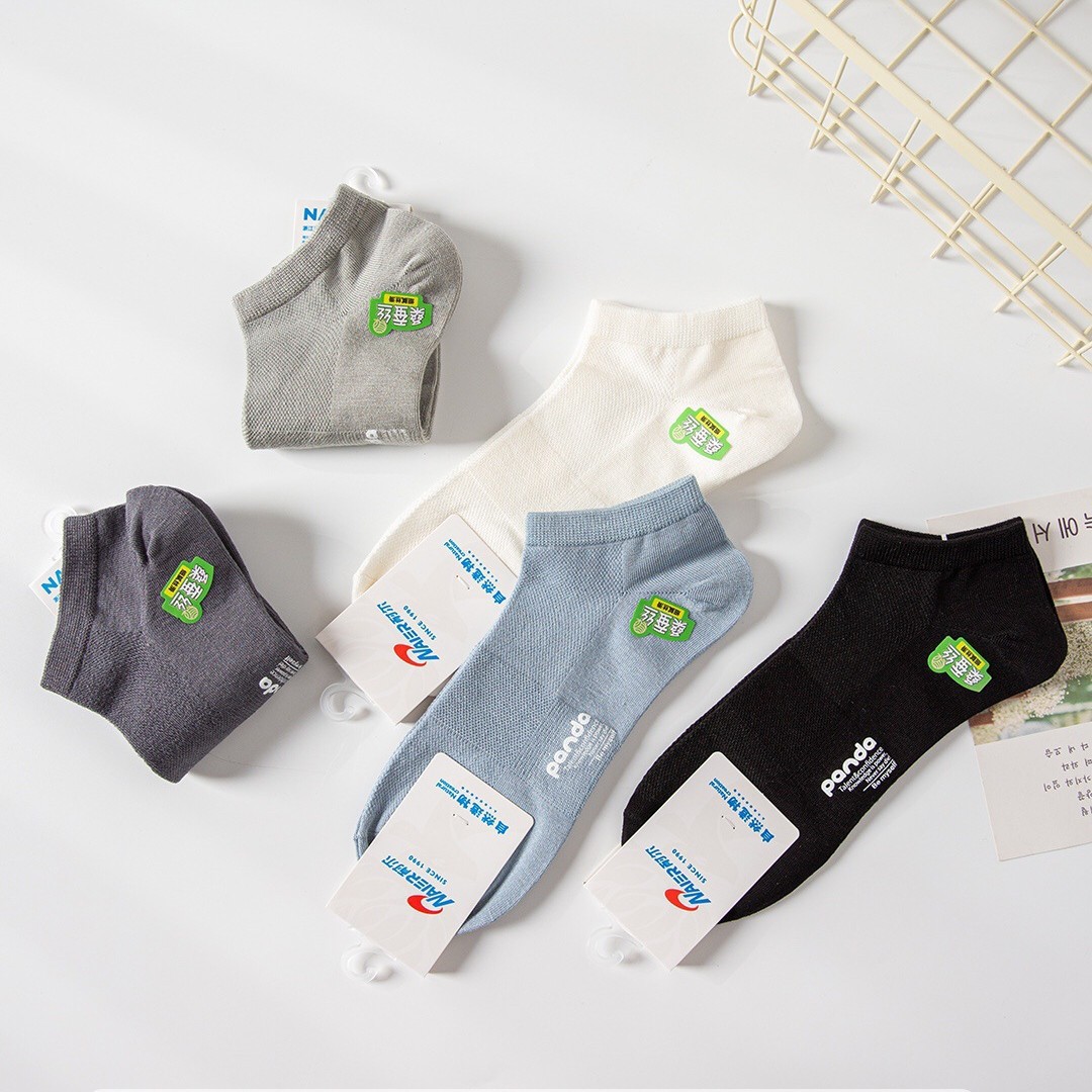 Nair Combed Cotton Socks Men's Short Boat Socks Mulberry Silk Mesh Thin Socks