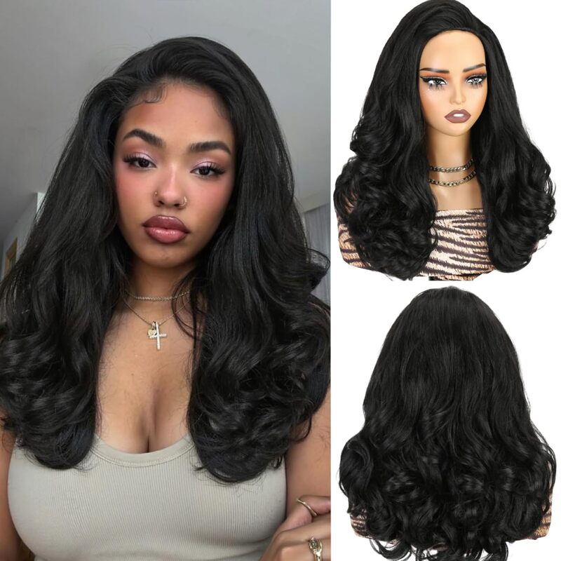 European and American Synthetic Fiber Wig 3-in-1 Yaki Curly Half Wig Kinky Curly Half Wig