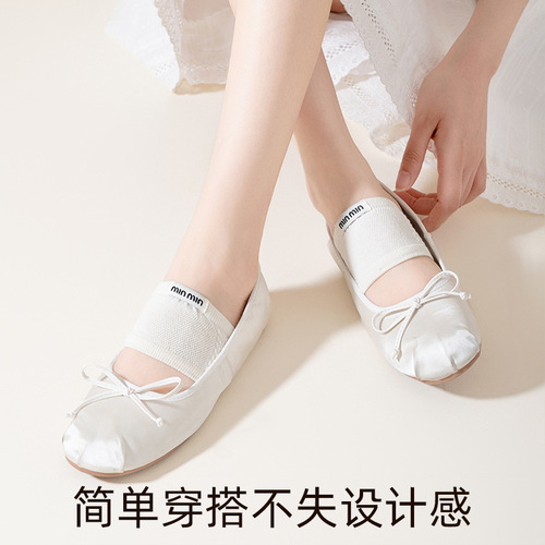 Half Palm Socks for Ladies, Boat Socks, Summer Thin Pure Cotton, Foot Invisible Sweat Absorbent Anti-Slip Half-Cut Herringbone Slippers Sock Covers