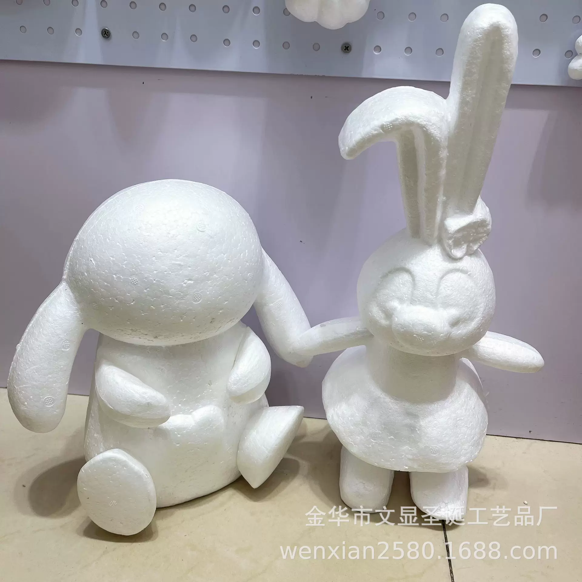 厂家直销永生花泡沫白胚星黛露垂耳兔小KT猫卡通造型粘花
