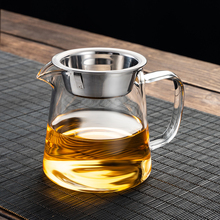 茶具配件大号公道杯高硼硅玻璃茶海茶漏一体公杯耐高温加厚分茶器