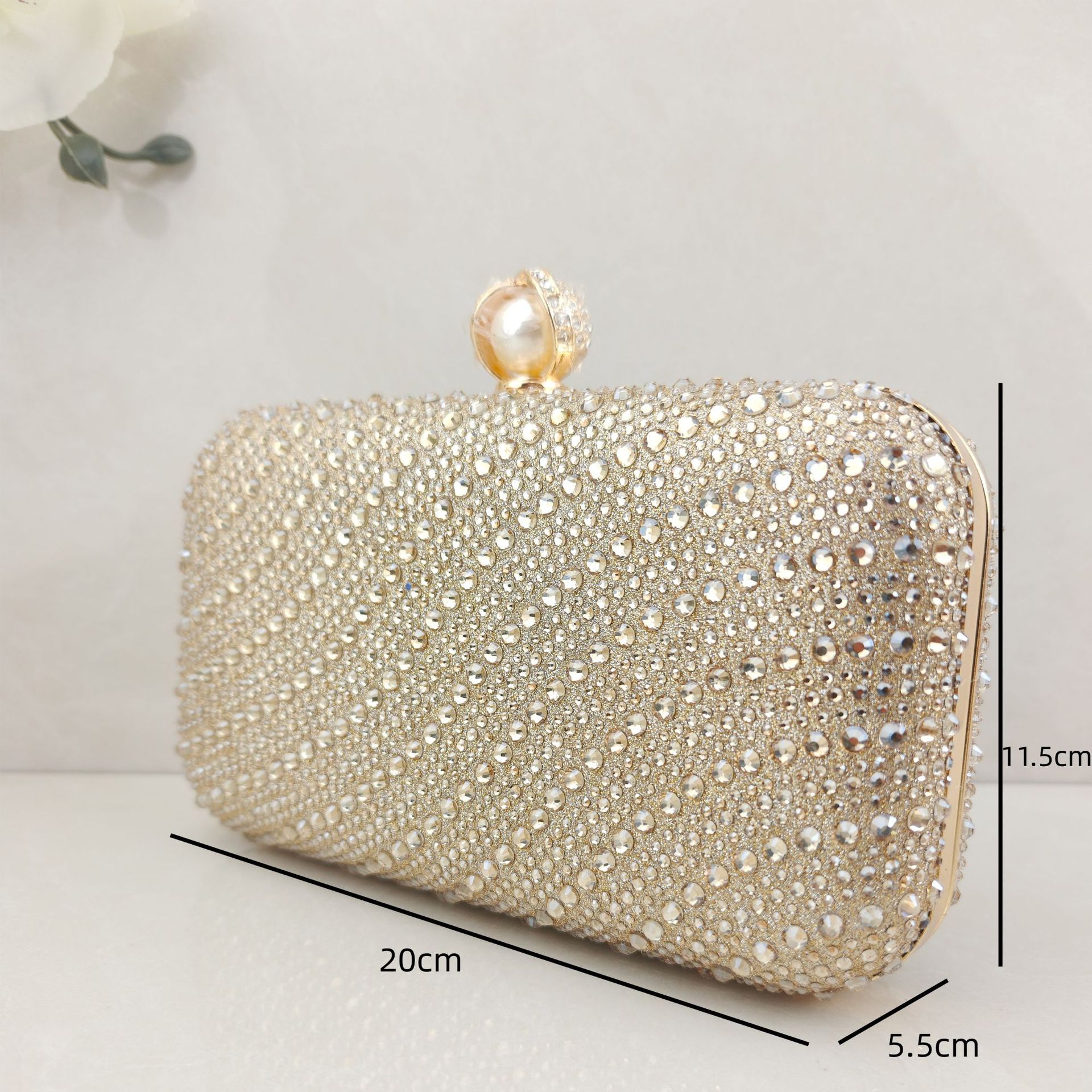 Versatile Party Clutch Bag With Diamond And Pearl Embellishments_voghion.com