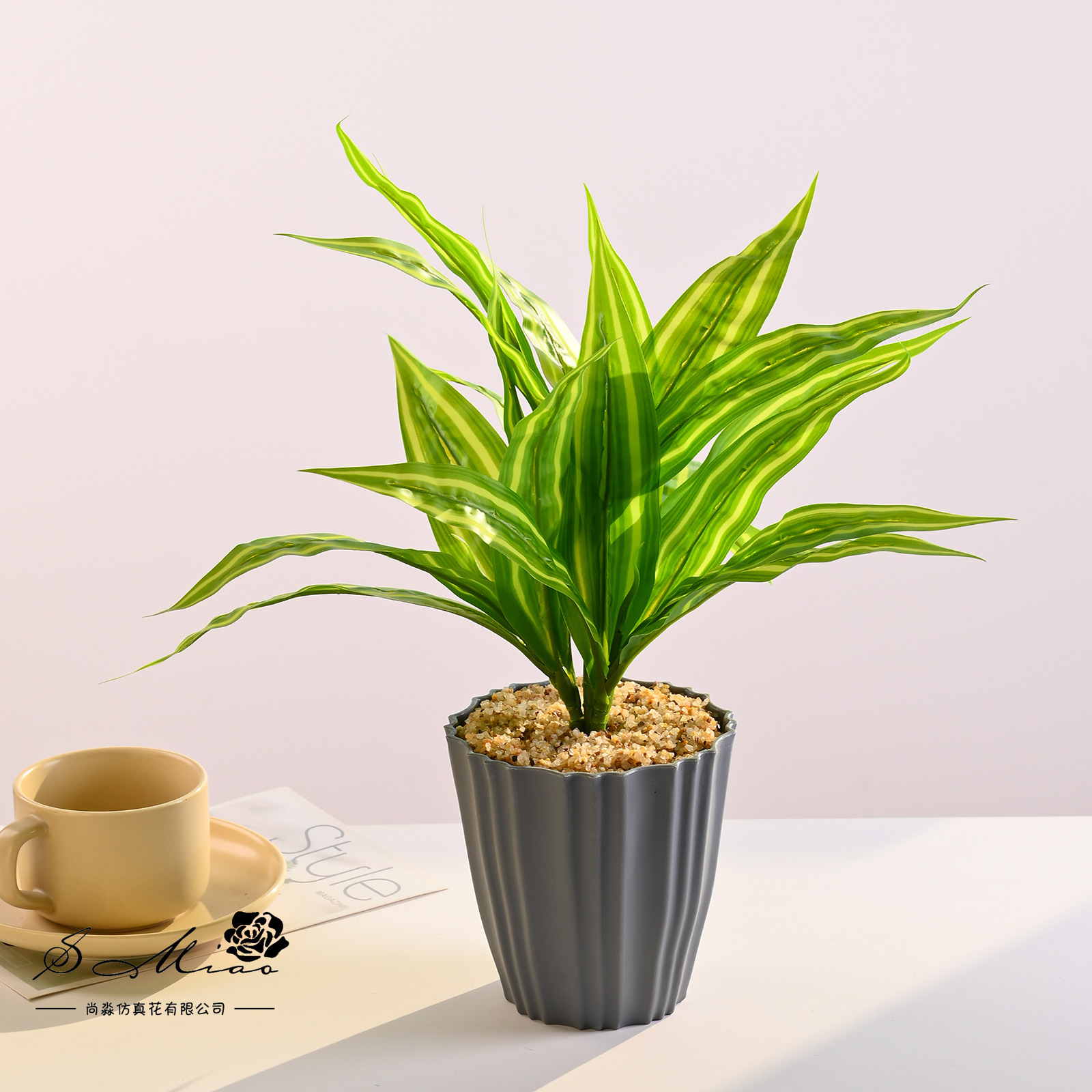 Árbol de hierro brasileño verde oscuro, planta verde, simulación, planta en maceta, decoración de estudio fotográfico para el hogar creativo, planta verde artificial, simulación, bonsái