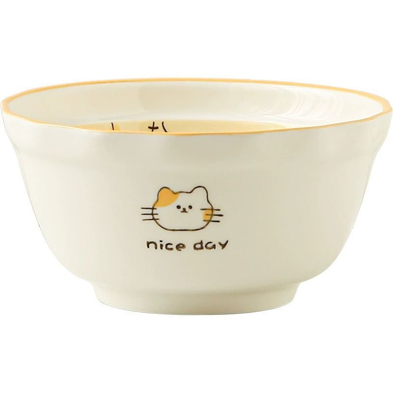 Кот Orange, миска для кота, блюда, набор столовых приборов для стола палочки, набор посуды: чаши для риса, блюдо, комплект, перемещение в новый дом, керамический милый